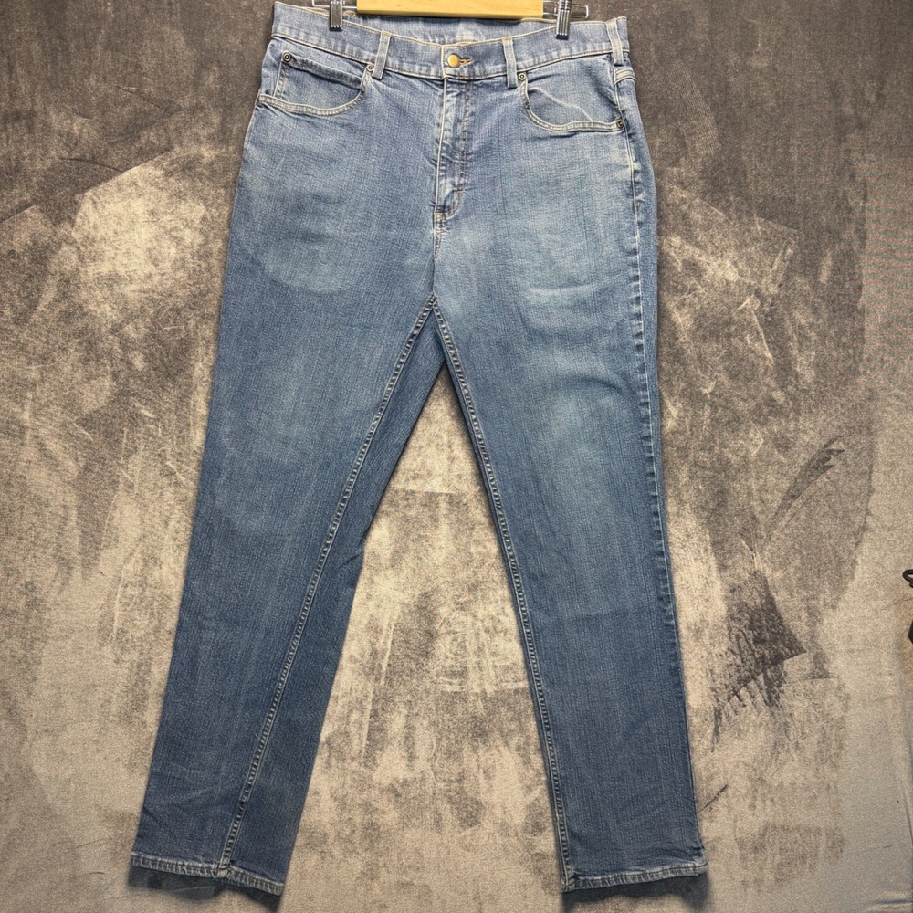 40 Grit By Duluth Trading Jeans Mens 36x32 Blue Cotton Blend Standard Fit Work